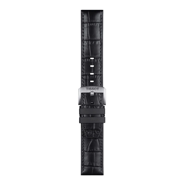 Tissot schwarzes kautschuk- und lederarmband 22 mm T852.046.761