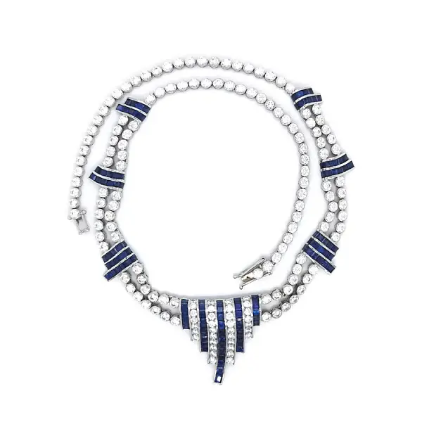 Weißgold-Halskette mit Swarovski-Kristallen