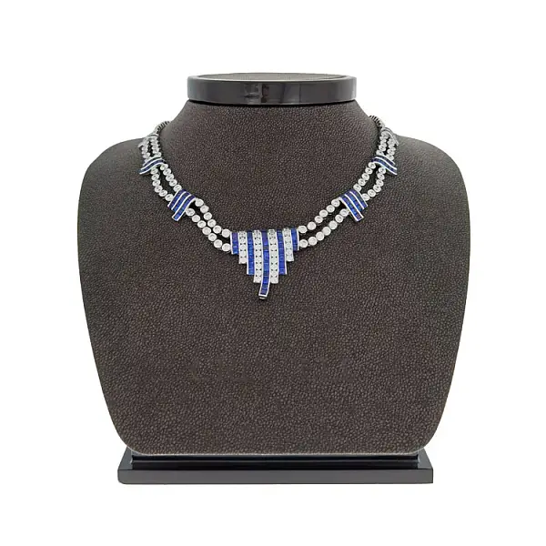 Weißgold-Halskette mit Swarovski-Kristallen