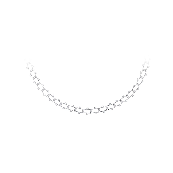 Damenhalskette aus Weißgold mit Zirkonia