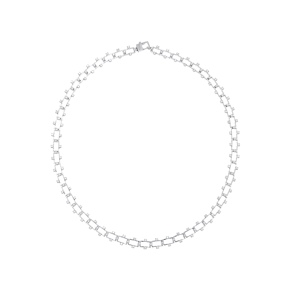 Damenhalskette aus Weißgold mit Zirkonia