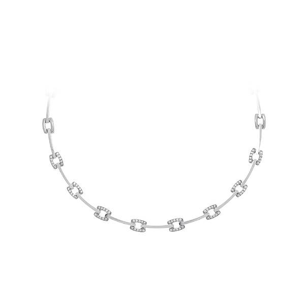 Damenhalskette aus Weißgold mit Zirkonia