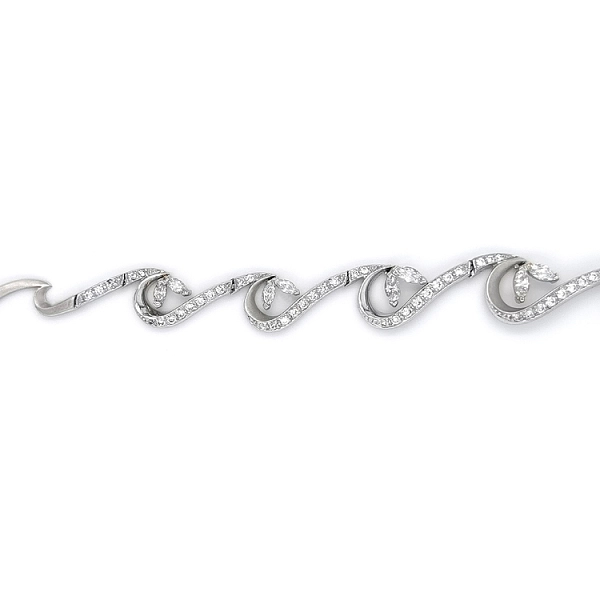 Elegante Damenhalskette aus Weißgold mit Zirkonia