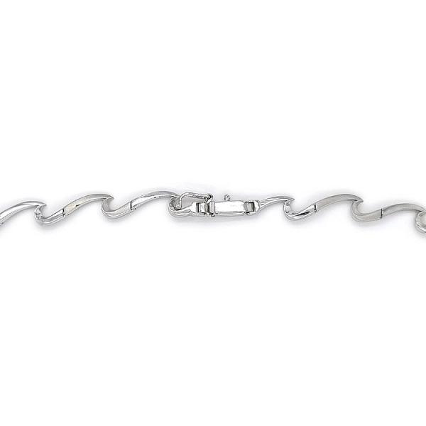 Elegante Damenhalskette aus Weißgold mit Zirkonia