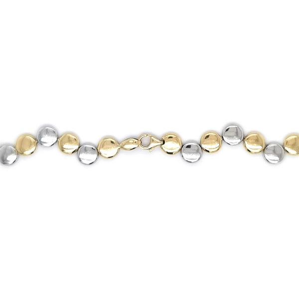 Elegante Damenhalskette aus bicolor Gold