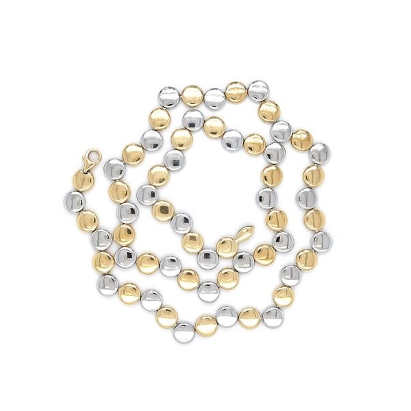 Elegante Damenhalskette aus bicolor Gold