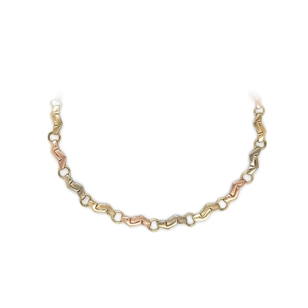 Elegante Damenhalskette aus bicolor Gold
