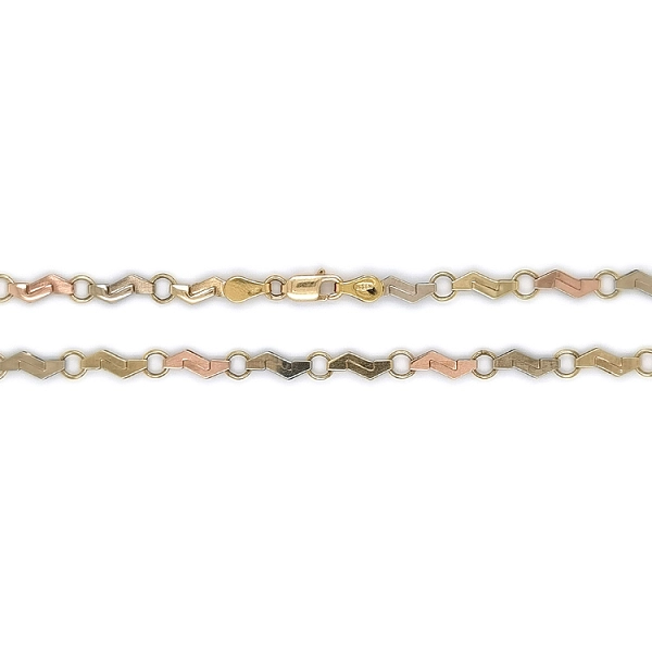 Elegante Damenhalskette aus bicolor Gold