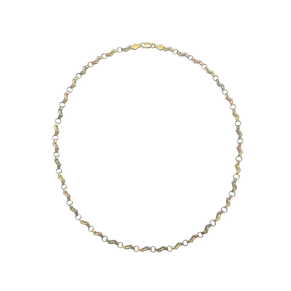 Elegante Damenhalskette aus bicolor Gold