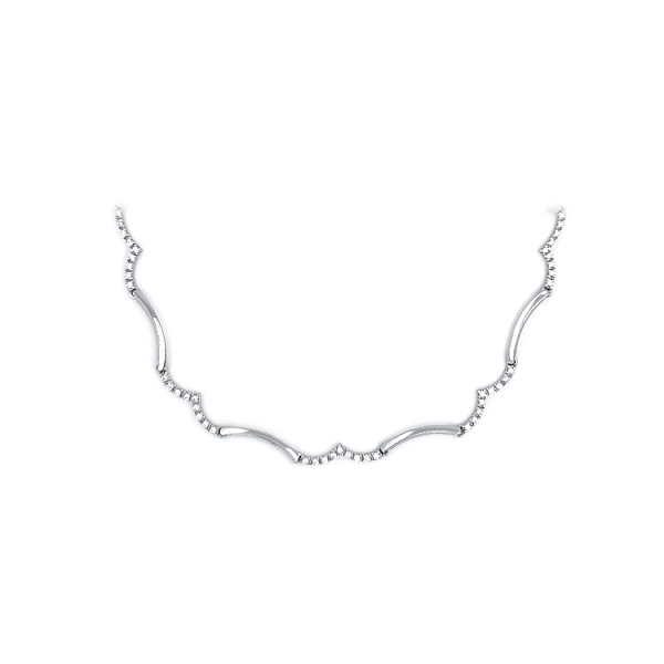 Elegante Damenhalskette aus Weißgold mit Zirkonia