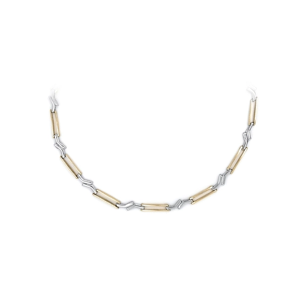 Elegante Damenhalskette aus Bicolor-Gold