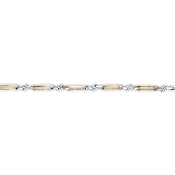 Elegante Damenhalskette aus Bicolor-Gold