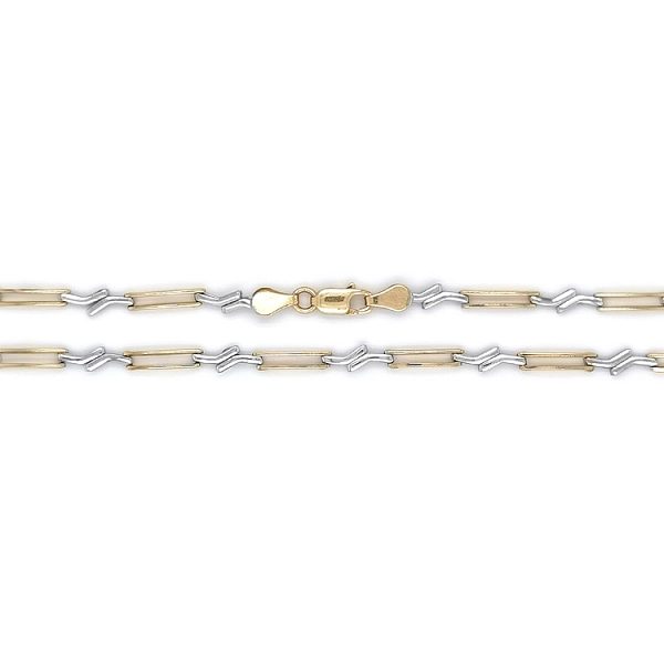 Elegante Damenhalskette aus Bicolor-Gold