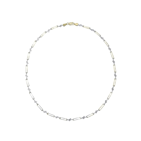 Elegante Damenhalskette aus Bicolor-Gold