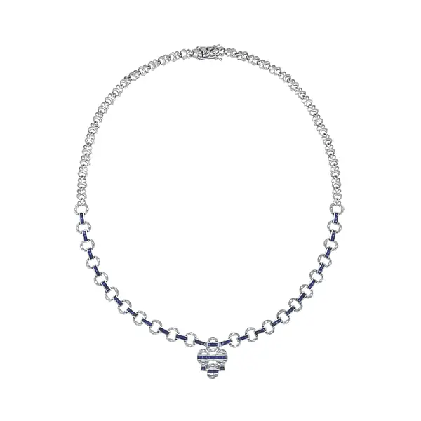 Weißgold-Halskette mit Swarovski-Kristallen