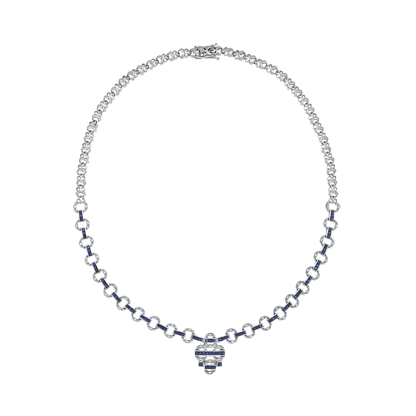 Weißgold-Halskette mit Swarovski-Kristallen