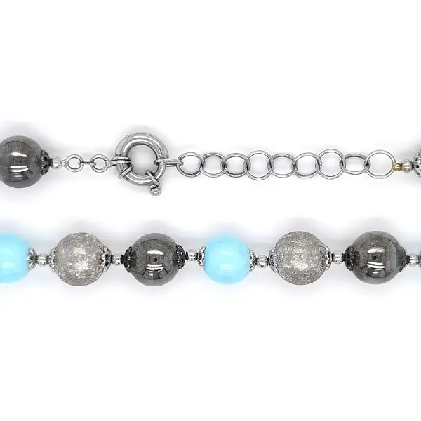 Elegante Damenhalskette aus Weißgold mit Türkis