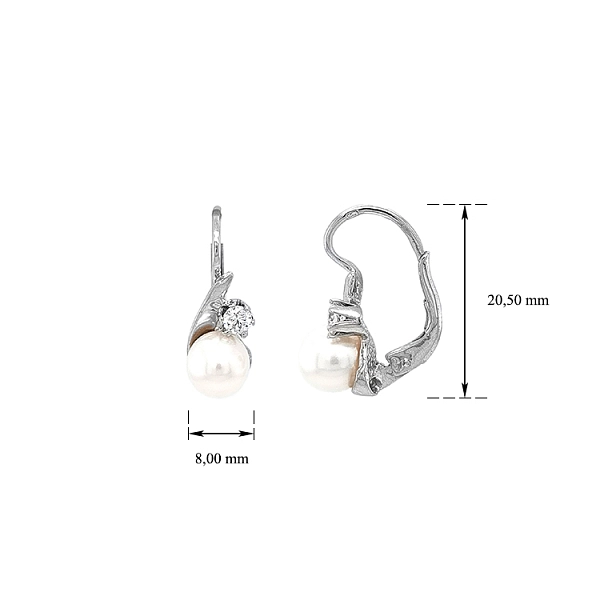 Elegante Ohrringe mit Perle und Zirkonia