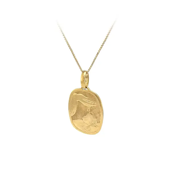 Heilige Taufe – goldener Medaillon des Glaubens und der Barmherzigkeit