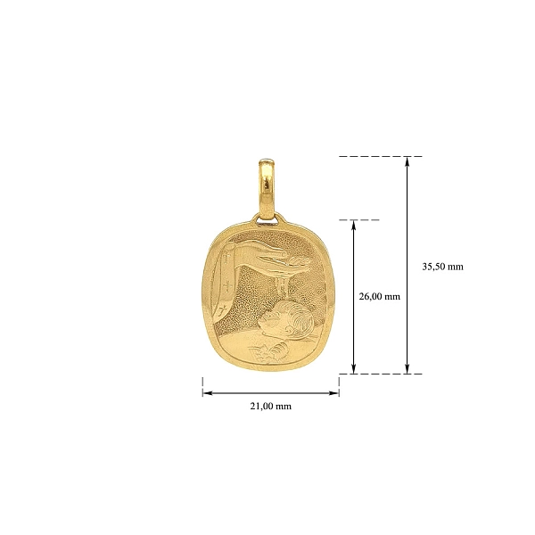 Heilige Taufe – goldener Medaillon des Glaubens und der Barmherzigkeit