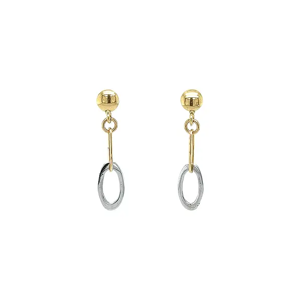 Elegante Hängeohrringe aus Bicolor-Gold