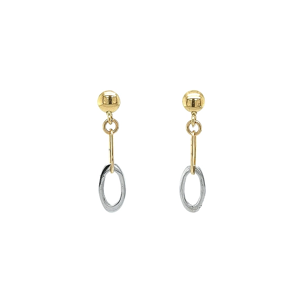 Elegante Hängeohrringe aus Bicolor-Gold