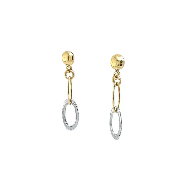 Elegante Hängeohrringe aus Bicolor-Gold