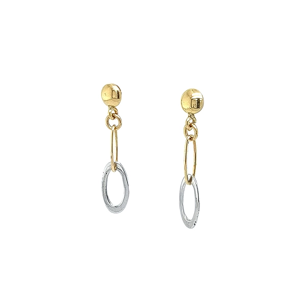 Elegante Hängeohrringe aus Bicolor-Gold