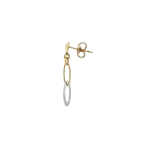 Elegante Hängeohrringe aus Bicolor-Gold