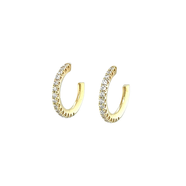 Elegante goldene Creolen mit Zirkonia