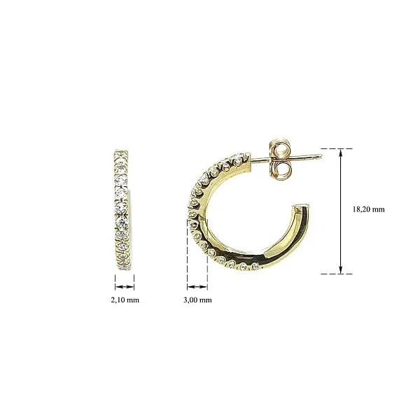 Elegante goldene Creolen mit Zirkonia