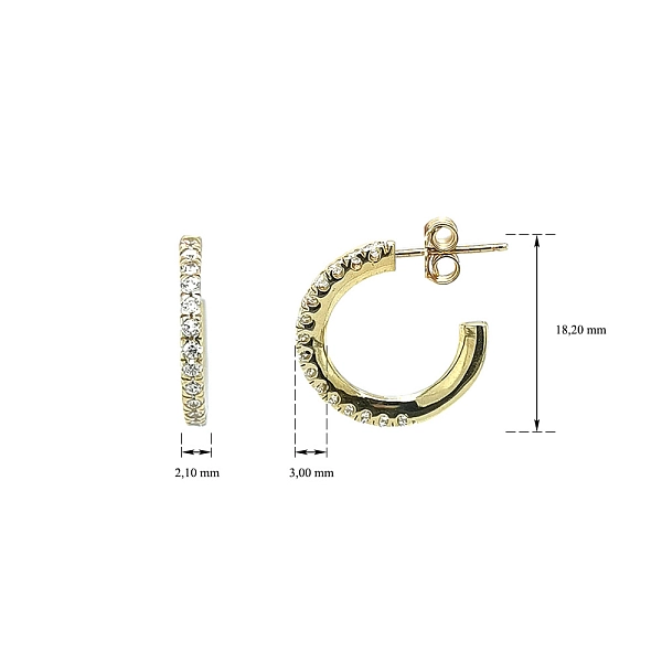 Elegante goldene Creolen mit Zirkonia