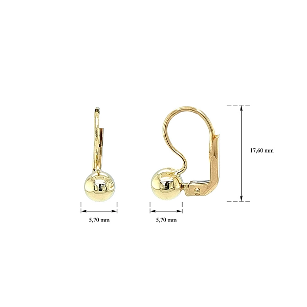 Elegante goldene Kugelohrringe