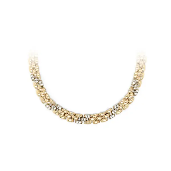 Exklusive Damen-Goldkette mit Zirkonia