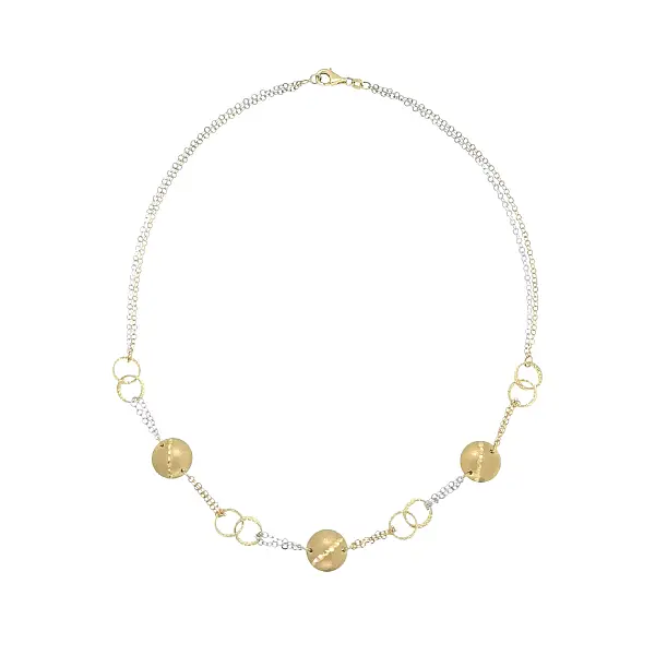 Exklusive Damen-Goldkette mit Kreis-Motiven