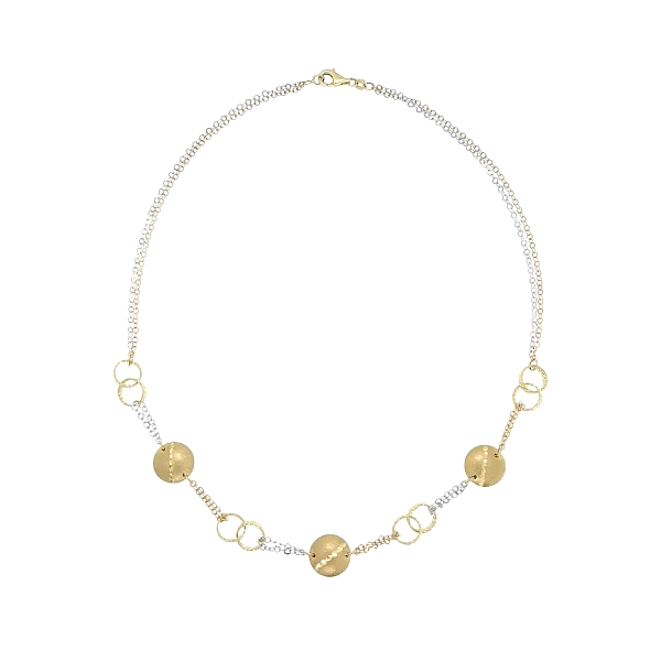 Exklusive Damen-Goldkette mit Kreis-Motiven