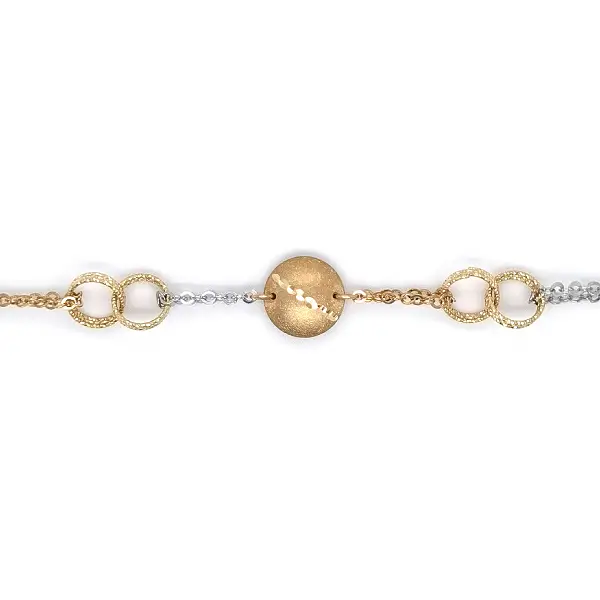Exklusive Damen-Goldkette mit Kreis-Motiven