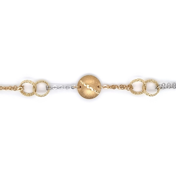 Exklusive Damen-Goldkette mit Kreis-Motiven
