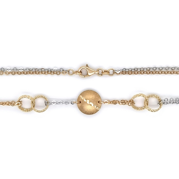 Exklusive Damen-Goldkette mit Kreis-Motiven