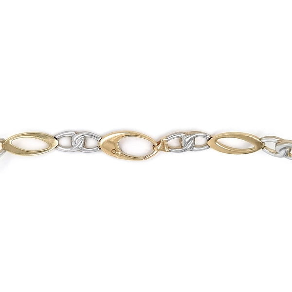 Damen-Zweifarbige Goldkette mit ovalen Elementen