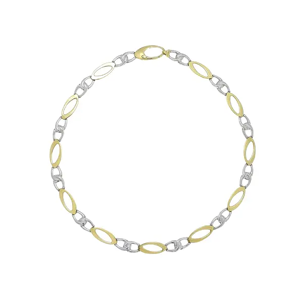 Damen-Zweifarbige Goldkette mit ovalen Elementen