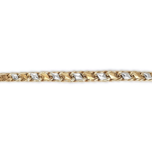 Elegante Damenkette aus Gelb- und Weißgold