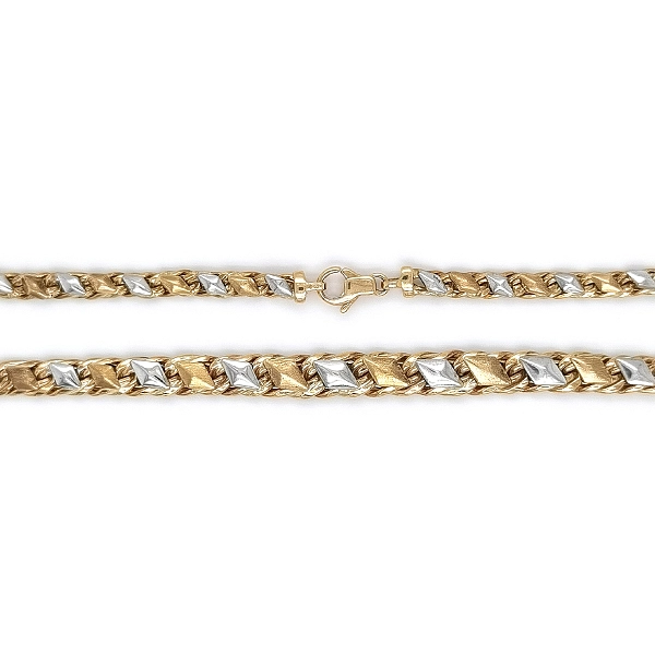 Elegante Damenkette aus Gelb- und Weißgold