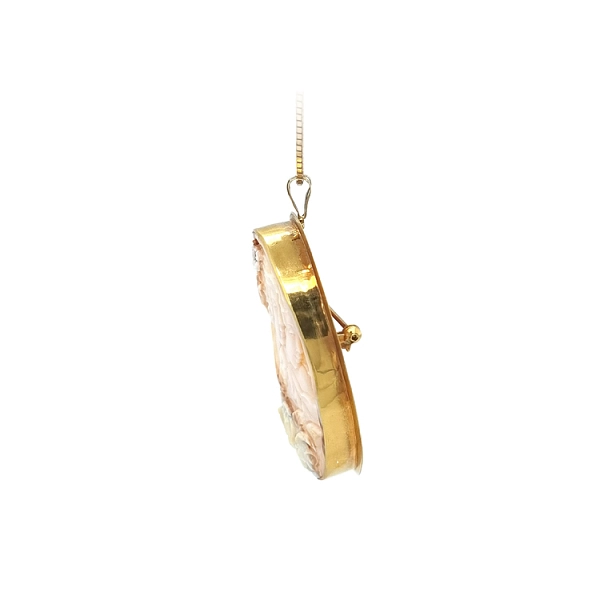 Exklusive goldene Brosche und Anhänger mit Kamee