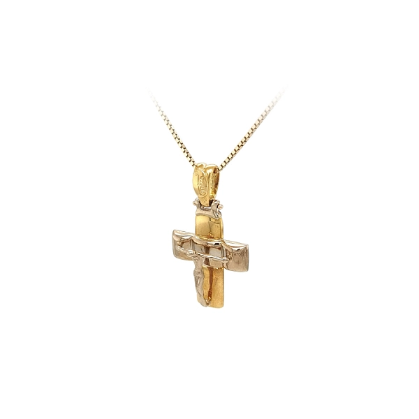 Exklusiver goldener Kreuzanhänger mit Jesus Christus