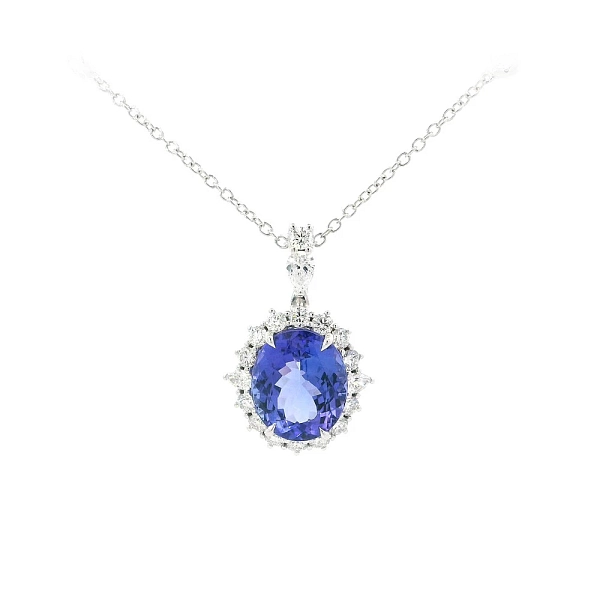 Exklusive Weißgoldkette mit Tansanit