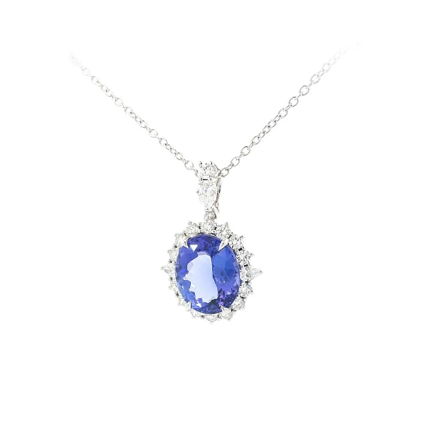 Exklusive Weißgoldkette mit Tansanit