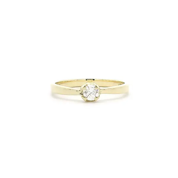 Minimalistischer Verlobungsring aus Gelbgold mit Diamant