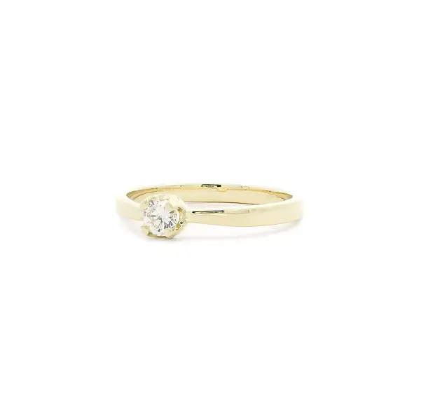 Minimalistischer Verlobungsring aus Gelbgold mit Diamant