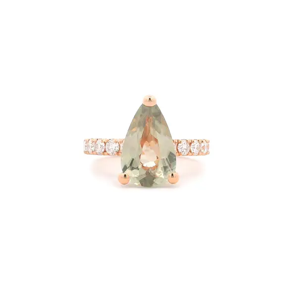 Ring aus 18kt Roségold mit Turmalin und Diamanten